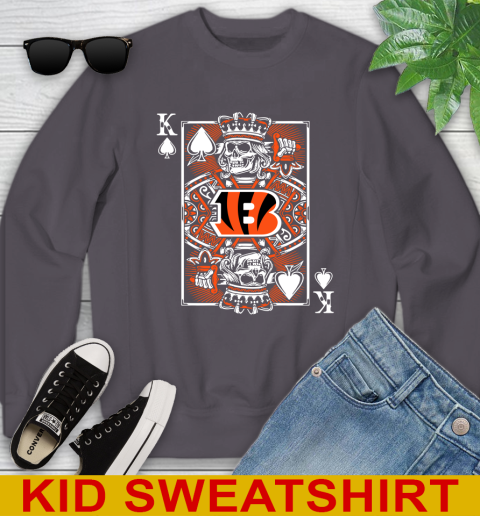 Cincinnati Bengals NFL Football The King Of Spades Death Cards Shirt Youth Sweatshirt 5