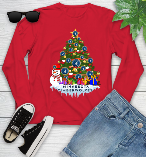 Minnesota Timberwolves Merry Christmas NBA Basketball Sports Youth Long Sleeve 11