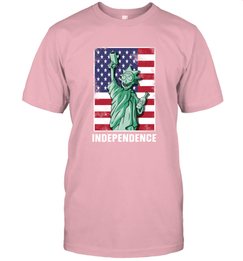 ujnx rick and morty statue of liberty independence day 4th of july shirts jersey t shirt 60 front pink