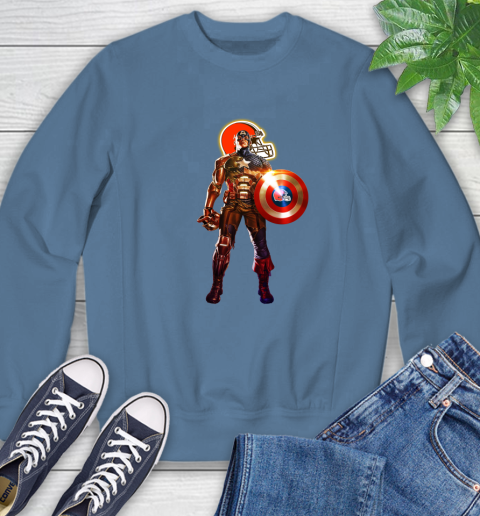 NFL Captain America Marvel Avengers Endgame Football Sports Cleveland Browns Sweatshirt 7