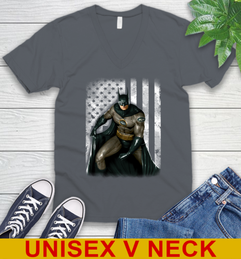 New York Jets NFL Football Batman DC American Flag Shirt V-Neck T-Shirt 4