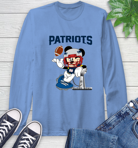 NFL New England Patriots Mickey Mouse Disney Super Bowl Football T Shirt Long Sleeve T-Shirt 11