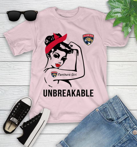 NHL Florida Panthers Girl Unbreakable Hockey Sports Youth T-Shirt 7