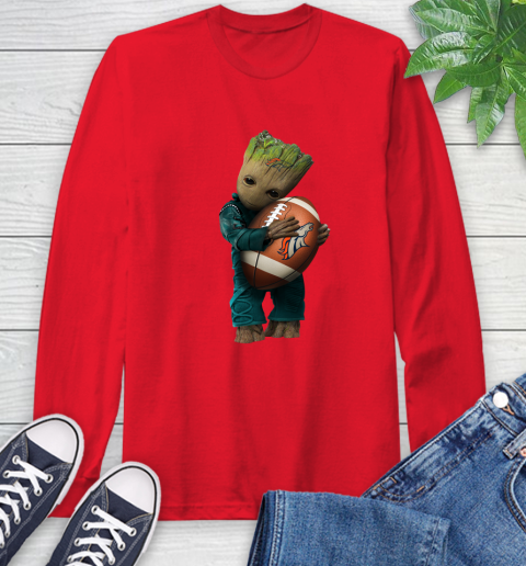 NFL Groot Guardians Of The Galaxy Football Sports Denver Broncos Long Sleeve T-Shirt 10