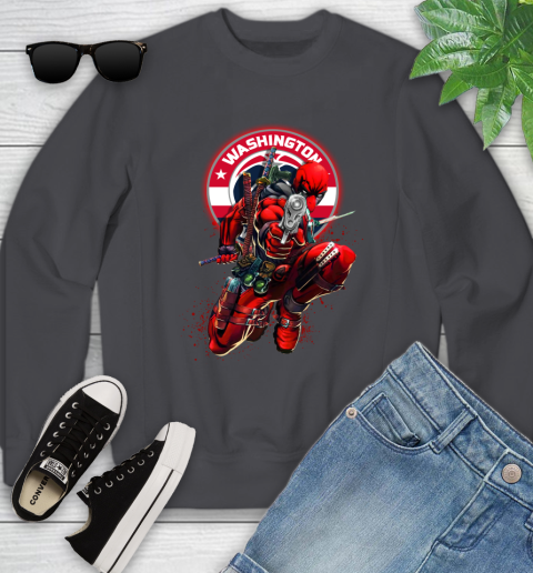 NBA Deadpool Marvel Comics Sports Basketball Washington Wizards Youth Sweatshirt 6