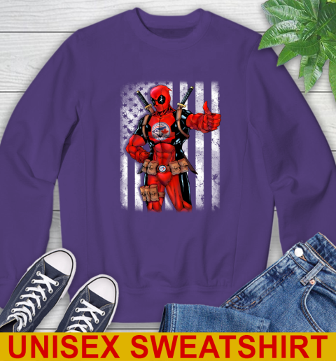 MLB Baseball Toronto Blue Jays Deadpool American Flag Shirt Sweatshirt 4