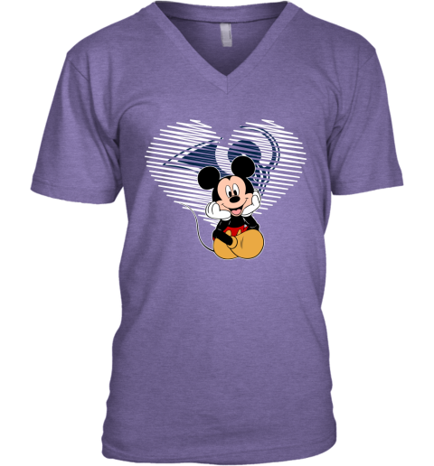 NFL Los Angeles Rams The Heart Mickey Mouse Disney Football T Shirt HAE415D9mFI v neck unisex 8 95 151514 front heather purple