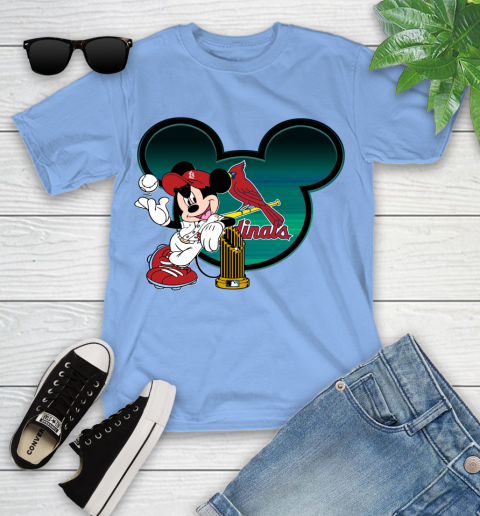 MLB St.Louis Cardinals The Commissioner's Trophy Mickey Mouse Disney Youth T-Shirt 11