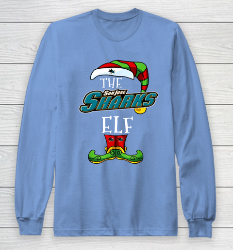 San Jose Sharks Christmas ELF Funny NHL Long Sleeve T-Shirt 8