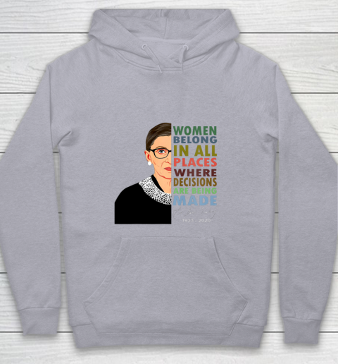 RBG Women Belong In All Places Ruth Bader Ginsburg Youth Hoodie 4