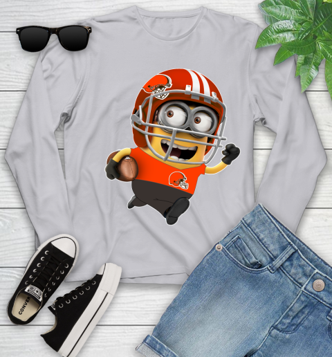 NFL Cleveland Browns Minions Disney Football Sports Youth Long Sleeve 5
