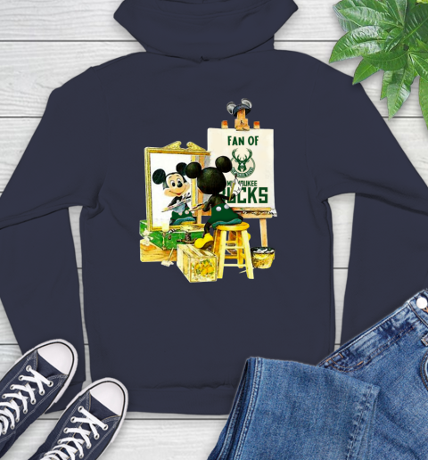 NBA Basketball Milwaukee Bucks Mickey Drawing Shirt 15