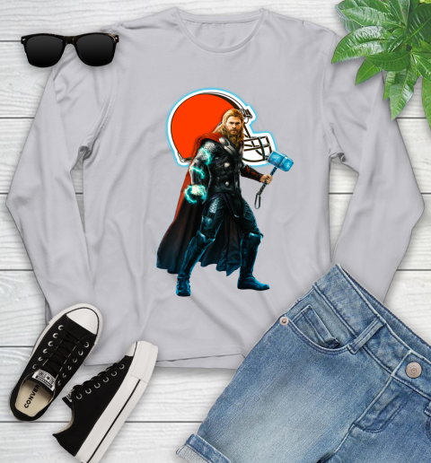 NFL Thor Avengers Endgame Football Cleveland Browns Youth Long Sleeve 5