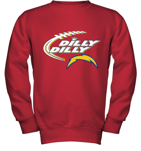 NFL Los Angeles Chargers Dilly Dilly Football Sports W59tQCA6JoL youth sweatshirt 47 95 151514 front red
