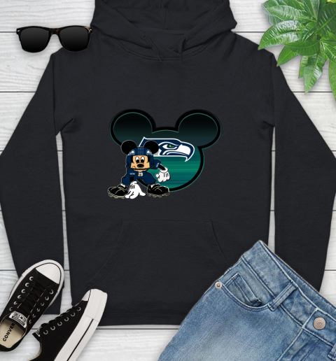 NFL Seattle Seahawks Mickey Mouse Disney Football T Shirt Youth Hoodie 2