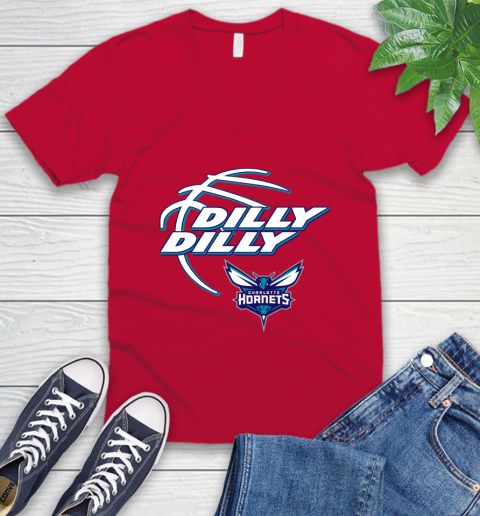 NBA Charlotte Hornets Dilly Dilly Basketball Sports V-Neck T-Shirt 8