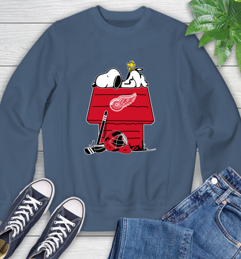 Detroit Red Wings NHL Hockey Snoopy Woodstock The Peanuts Movie Sweatshirt 7