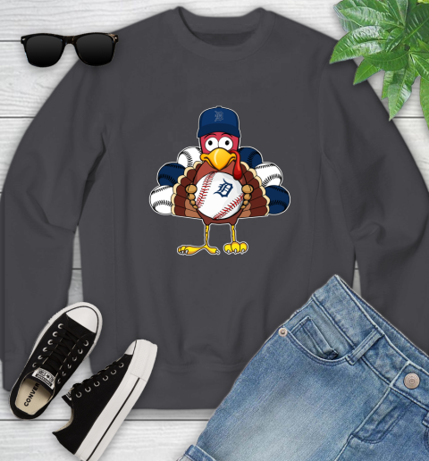 Detroit Tigers Turkey thanksgiving Youth Sweatshirt 6