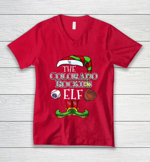 Colorado Rockies Christmas ELF Funny MLB V-Neck T-Shirt 6