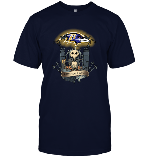 Baltimore Ravens Jack Skellington This Is Halloween NFL Unisex Jersey Tee