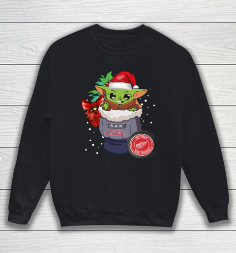 Detroit Red Wings Christmas Baby Yoda Star Wars Funny Happy NHL Sweatshirt