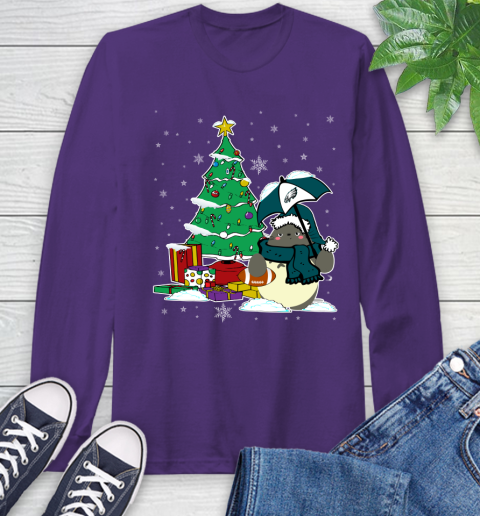 Philadelphia Eagles NFL Football Cute Tonari No Totoro Christmas Sports Long Sleeve T-Shirt 5