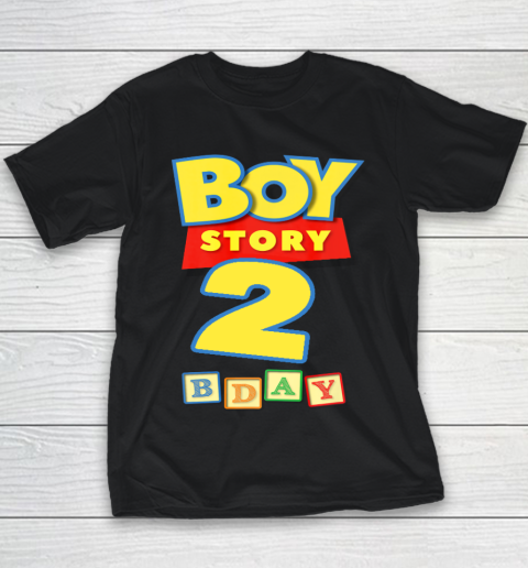 Toy Blocks Boy Story 2 Year Old Birthday Youth T-Shirt