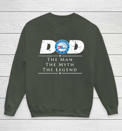 Philadelphia 76ers NBA Basketball Dad The Man The Myth The Legend Youth Sweatshirt 8