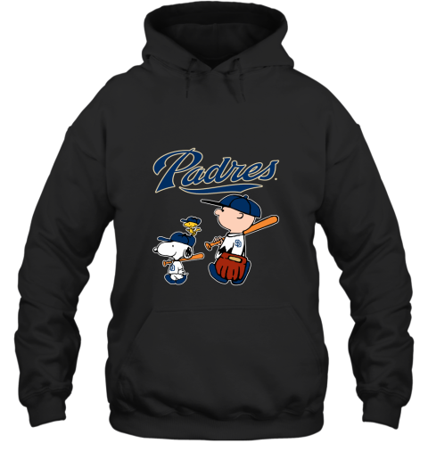lpqe san diego padres lets play baseball together snoopy mlb shirt hoodie 23 front black