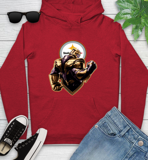 NFL Thanos Avengers Endgame Football Sports Pittsburgh Steelers Youth Hoodie 11