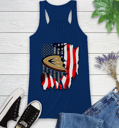Anaheim Ducks NHL Hockey American Flag Racerback Tank 8