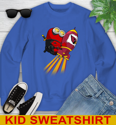 NFL Football Arizona Cardinals Deadpool Minion Marvel Shirt Youth Sweatshirt 6
