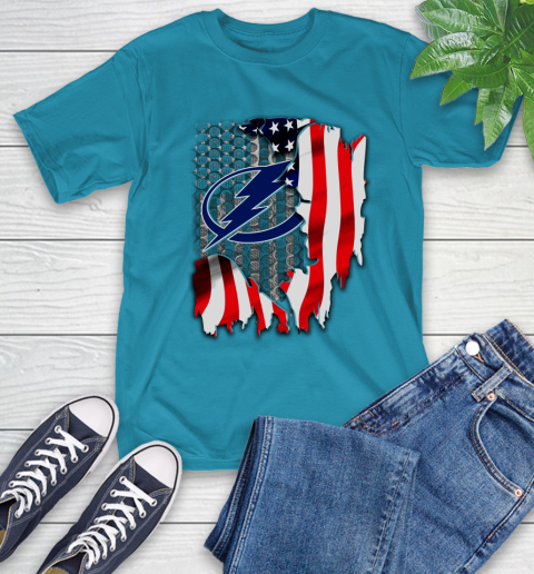 Tampa Bay Lightning NHL Hockey American Flag T-Shirt 9