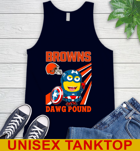 NFL Football Cleveland Browns Captain America Marvel Avengers Minion Shirt Tank Top 2