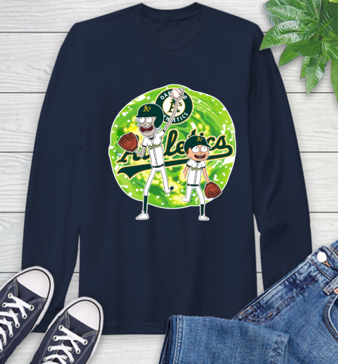 MLB Oakland Athletics Rick And Morty Baseball Sports Long Sleeve T-Shirt 4
