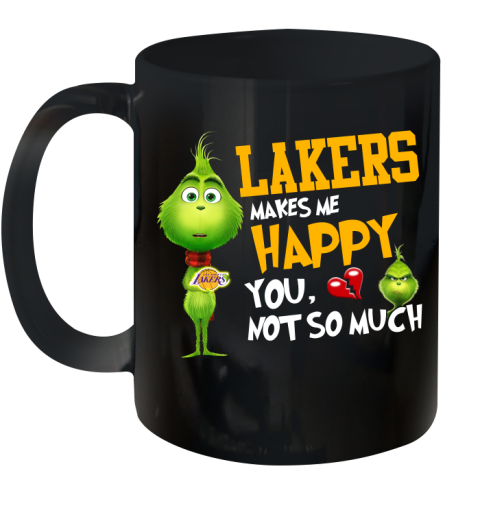 NBA Los Angeles Lakers Makes Me Happy You Not So Much Grinch Basketball Sports Ceramic Mug 11oz