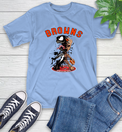 NFL Cleveland Browns Football Venom Groot Guardians Of The Galaxy T-Shirt 11