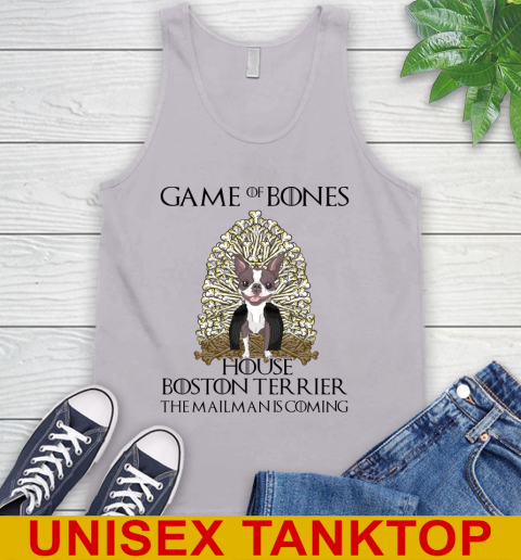 Game of bones house boston terrier dog the mailman is coming tshirt 58