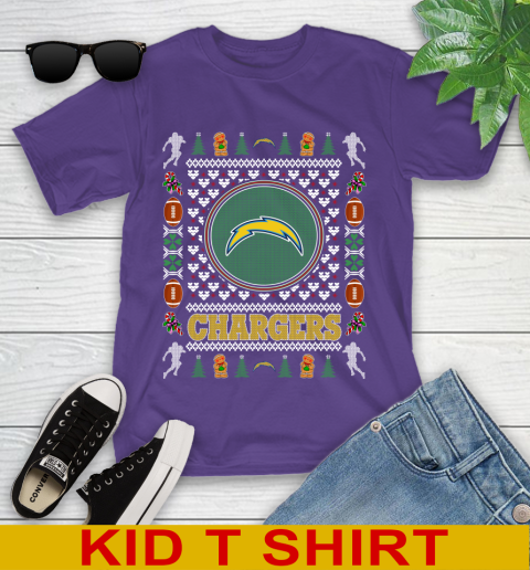 San Diego Chargers Merry Christmas NFL Football Loyal Fan Youth T-Shirt 3