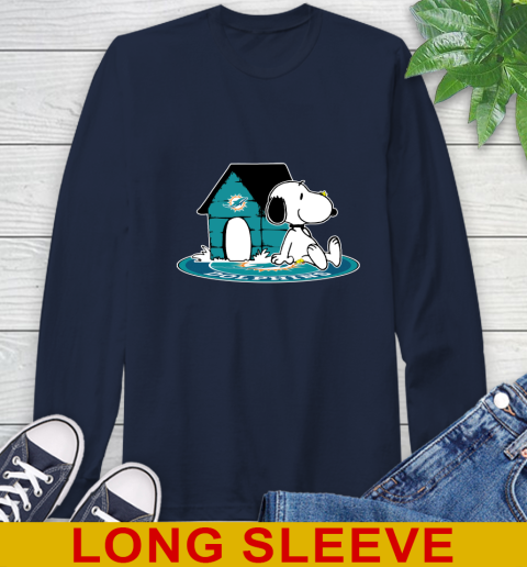NFL Football Miami Dolphins Snoopy The Peanuts Movie Shirt Long Sleeve T-Shirt 4