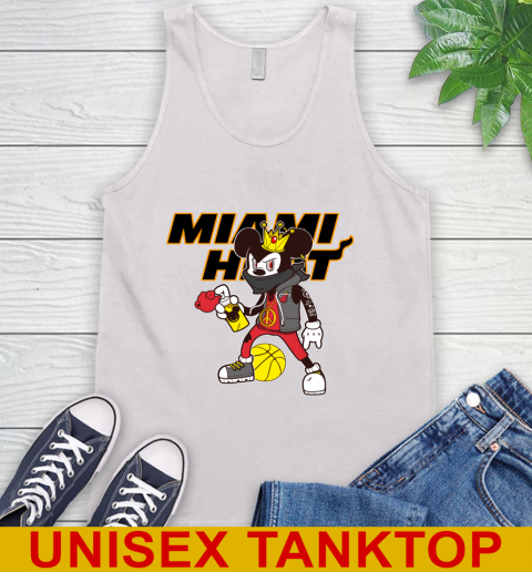 Miami Heat NBA Basketball Mickey Peace Sign Sports Tank Top