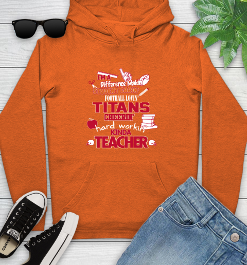 Tennessee Titans NFL I'm A Difference Making Student Caring Football Loving Kinda Teacher Youth Hoodie 4