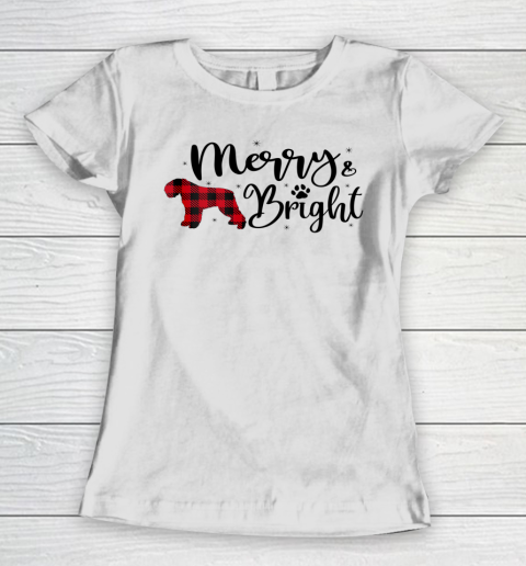 Bouvier Des Flandres Christmas Buffalo Plaid Dog Cute Women's T-Shirt