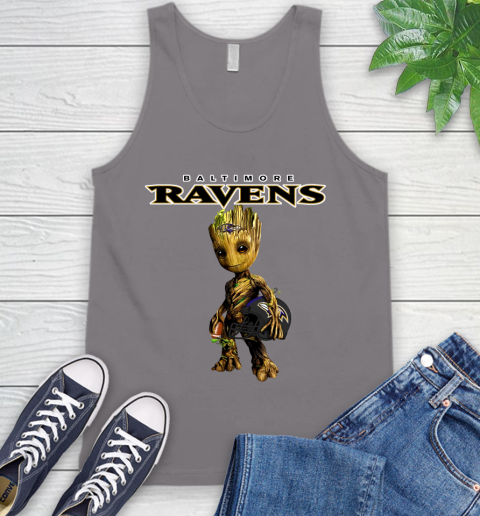 Baltimore Ravens NFL Football Groot Marvel Guardians Of The Galaxy Tank Top 7