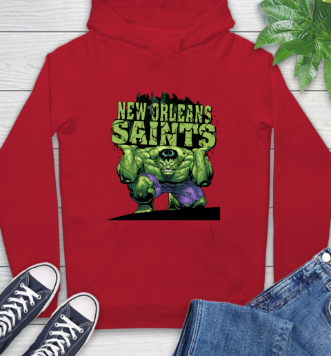 New Orleans Saints NFL Football Incredible Hulk Marvel Avengers Sports Hoodie 10