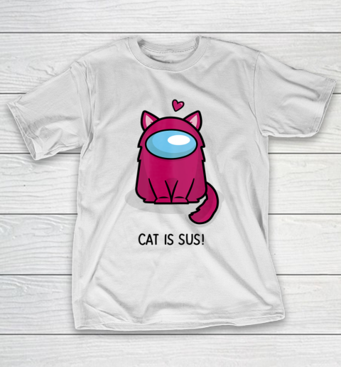 Among Us Game Shirt Cute Cat Astronaut Among me or us Nerdy Girl Gamer T-Shirt