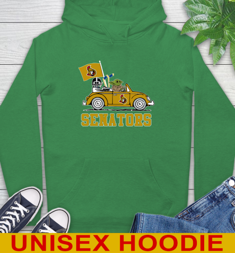 NHL Hockey Ottawa Senators Darth Vader Baby Yoda Driving Star Wars Shirt Hoodie 8