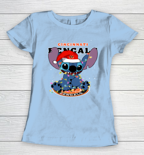 Cincinnati Bengals NFL Football noel stitch Christmas Women's T-Shirt 4