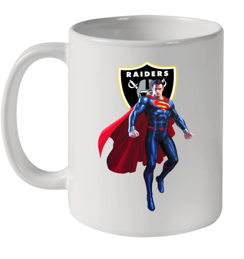 NFL Superman DC Sports Football Oakland Raiders Ceramic Mug 11oz