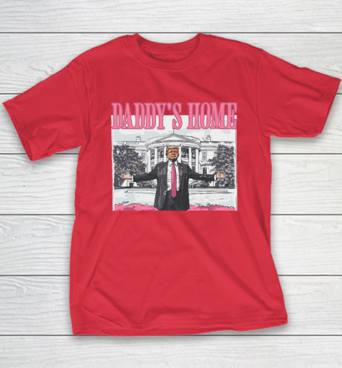 Funny Trump Pink Daddys Home Trump 2024 Youth T-Shirt 7